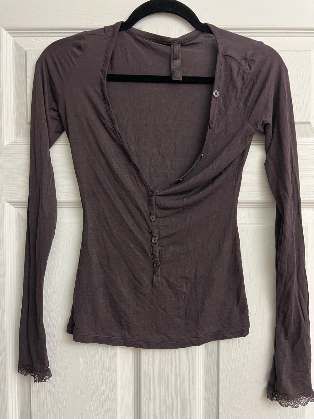 SKIMS SHEER MODAL LONG SLEEVE HENLEY NWOT